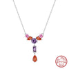 Wholesale Women's 925 Sterling Silver Yshaped Necklace With Geometric Zircon Pendant And Electroplating
