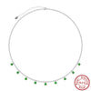 Wholesale Women's 925 Sterling Silver Yshaped Necklace With Geometric Zircon Pendant And Electroplating