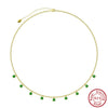 Wholesale Women's 925 Sterling Silver Yshaped Necklace With Geometric Zircon Pendant And Electroplating