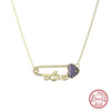 Wholesale Women's 925 Sterling Silver Yshaped Necklace With Geometric Zircon Pendant And Electroplating