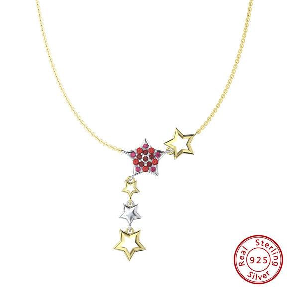 Wholesale Women's 925 Sterling Silver Yshaped Necklace With Geometric Zircon Pendant And Electroplating