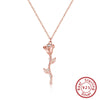 Wholesale Women's 925 Sterling Silver Yshaped Necklace With Geometric Zircon Pendant And Electroplating