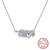 Wholesale Women's 925 Sterling Silver Yshaped Necklace With Geometric Zircon Pendant And Electroplating