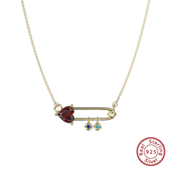 Wholesale Women's 925 Sterling Silver Yshaped Necklace With Geometric Zircon Pendant And Electroplating