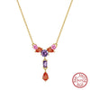 Wholesale Women's 925 Sterling Silver Yshaped Necklace With Geometric Zircon Pendant And Electroplating