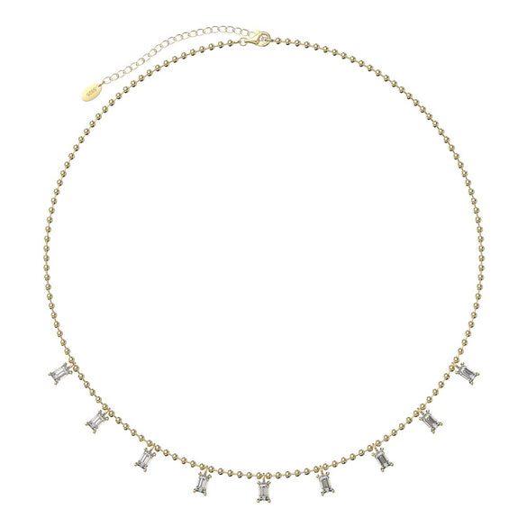 Wholesale Women's 925 Sterling Silver Yshaped Necklace With Geometric Zircon Pendant And Electroplating