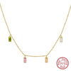 Wholesale Women's 925 Sterling Silver Yshaped Necklace With Geometric Zircon Pendant And Electroplating