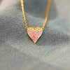 Wholesale Women's Sterling Silver 925 Zircon Gradient Color Love Clavicle Chain Ochain With Geometric Style And Electroplating Treatment