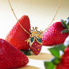 Wholesale Women's Strawberry Shape Stainless Steel Electroplated Stacking Style Pendant Necklace