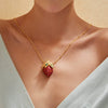 Wholesale Women's Strawberry Shape Stainless Steel Electroplated Stacking Style Pendant Necklace