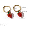 Wholesale Women's Strawberry Stainless Steel Vacuum Plated Earrings With Cute Style