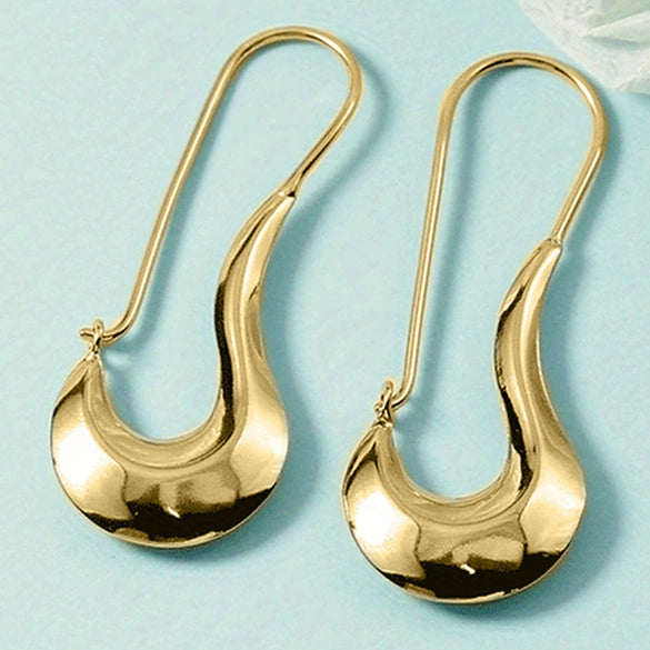 Wholesale Women's Street Style Copper Ushaped Electroplated Earrings