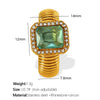 Wholesale Women's Street Style Geometric Zircon 316L Stainless Steel 18K Gold Plated Nonfading Ring Jewelry