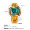 Wholesale Women's Street Style Geometric Zircon 316L Stainless Steel 18K Gold Plated Nonfading Ring Jewelry