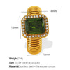 Wholesale Women's Street Style Geometric Zircon 316L Stainless Steel 18K Gold Plated Nonfading Ring Jewelry