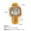 Wholesale Women's Street Style Geometric Zircon 316L Stainless Steel 18K Gold Plated Nonfading Ring Jewelry