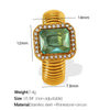 Wholesale Women's Street Style Geometric Zircon 316L Stainless Steel 18K Gold Plated Nonfading Ring Jewelry