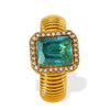 Wholesale Women's Street Style Geometric Zircon 316L Stainless Steel 18K Gold Plated Nonfading Ring Jewelry