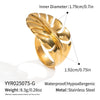 Wholesale Women's Stylish Feather Geometric Stainless Steel Ring With Electroplating Design