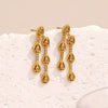 Wholesale Women's Stylish Minimalist Personality Stainless Steel Electroplated 18K Gold Drop Shape Zircon Earrings