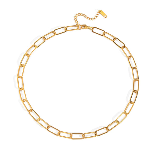 Wholesale Women's Stylish Normcore Matching Niche Necklace With Geometric Paper Clip Chain Stainless Steel And Titanium Steel Electroplated Waterproof And Non Fading
