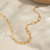 Wholesale Women's Stylish Normcore Matching Niche Necklace With Geometric Paper Clip Chain Stainless Steel And Titanium Steel Electroplated Waterproof And Non Fading