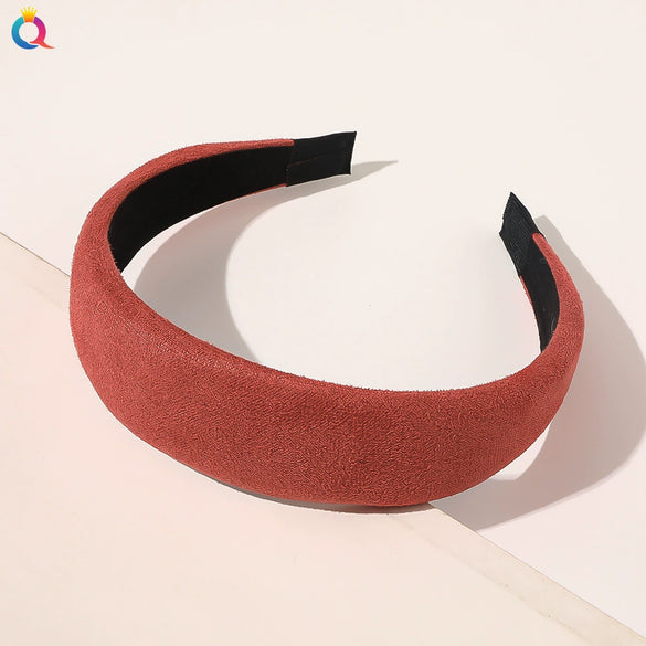 Wholesale Women's Suede Widebrimmed Handwoven Plaid Geometric Headband