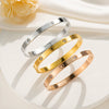 Wholesale Women's Summer Fashion High Sense Love Zircon Buckle Bracelet Titanium Steel 18K Gold Plated Set With Diamonds