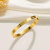 Wholesale Women's Summer Fashion High Sense Love Zircon Buckle Bracelet Titanium Steel 18K Gold Plated Set With Diamonds