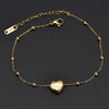 Wholesale Women's Summer Titanium Steel Anklet With Simple Bead Chain Love Heart And Star Design