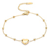 Wholesale Women's Summer Titanium Steel Anklet With Simple Bead Chain Love Heart And Star Design