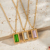 Wholesale Women's Summer Waterproof Necklace Accessories Jewelry Inlaid Zircon With Geometric Shape Stainless Steel Electroplating