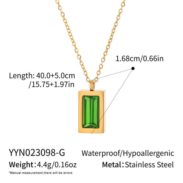 Wholesale Women's Summer Waterproof Necklace Accessories Jewelry Inlaid Zircon With Geometric Shape Stainless Steel Electroplating