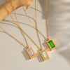 Wholesale Women's Summer Waterproof Necklace Accessories Jewelry Inlaid Zircon With Geometric Shape Stainless Steel Electroplating