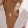 Wholesale Women's Sunflower Beads Collarbone Necklace Stainless Steel Plated 18K Gold Color Electroplated Geometric Light Luxury Style