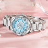 Wholesale Women's Sunflower Ceramic Quartz Watch With Alloy Strap Stainless Steel Buckle Mineral Reinforced Glass Mirror Round Dial And Spiral Crown