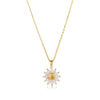 Wholesale Women's Sunflower Zircon Pendant Necklace In Pastoral Style With Diamond Design Made Of Titanium Steel And Brass