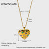 Wholesale Women's Sweet And Cool Geometric Heart Pendant Stainless Steel 18K Goldplated Necklace Earrings Jewelry Set
