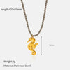 Wholesale Women's Sweet And Cool Style Animal Zodiac Stainless Steel And Titanium Steel Electroplated Pendant Necklace