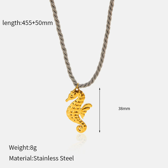 Wholesale Women's Sweet And Cool Style Animal Zodiac Stainless Steel And Titanium Steel Electroplated Pendant Necklace