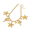 Wholesale Women's Sweet And Cool Style Flower Shape Alloy Zinc Alloy Electroplated Starfish Ocean Element Shell Necklace Choker Jewelry