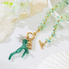 Wholesale Women's Sweet And Cool Style Flower Shape Pearl Natural Stone Alloy Zinc Alloy Electroplated Woven Shell Necklace