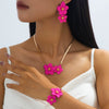 Wholesale Women's Sweet And Cool Style Geometric Flower Alloy Electroplated Jewelry Set Including Hand Jewelry And Earrings