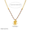 Wholesale Women's Sweet And Cool Style Goldplated Stainless Steel Flower Pattern Regular Chain Necklace