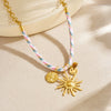 Wholesale Women's Sweet And Cool Style Goldplated Stainless Steel Flower Pattern Regular Chain Necklace