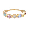 Wholesale Women's Sweet And Cool Style Multicolored Natural Crystal S925 Silver Ring With Polished Electroplating