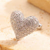 Wholesale Women's Sweet And Elegant Copper Electroplated Heartshaped Nonpierced Ear Cuffs With Diamonds