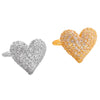 Wholesale Women's Sweet And Elegant Copper Electroplated Heartshaped Nonpierced Ear Cuffs With Diamonds
