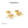 Wholesale Women's Sweet Bow Design Earrings Jewelry In Stainless Steel With Vacuum Real Gold Electroplating In Pvd Furnace