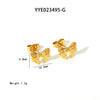 Wholesale Women's Sweet Bow Design Earrings Jewelry In Stainless Steel With Vacuum Real Gold Electroplating In Pvd Furnace